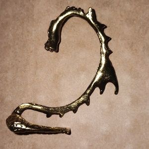 Snake Gold Plated Ear cuff for a left pierced ear